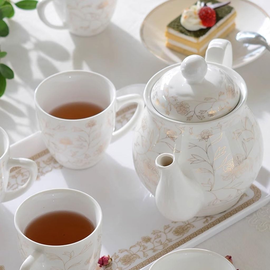 Teiera Teiera in Ceramica Postmoderna Semplice for Uso Domestico, Teiera di Grande capacità, Grande Set da tè Teiera A Pentola Singola Teiere