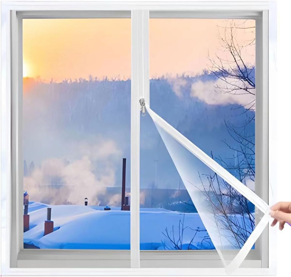 45x125cm(W*H),Patio Door Film Window Insulation kit, Crystal Clear