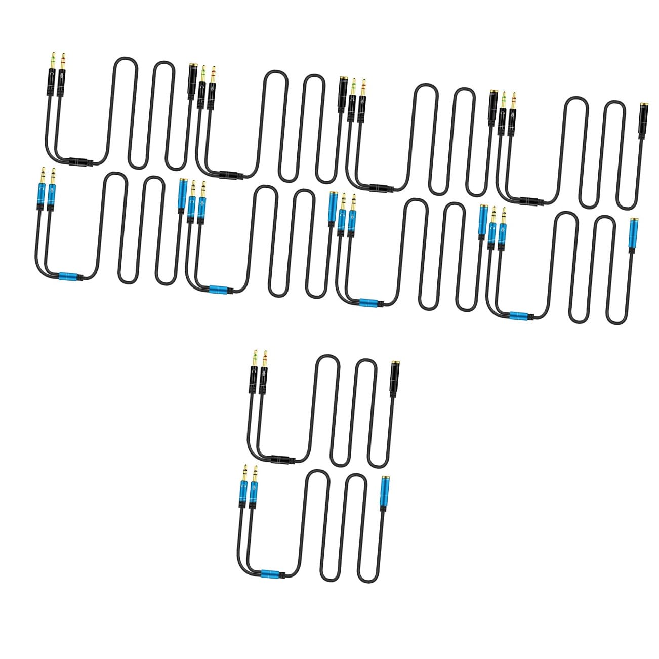 DOITOOL 10stücke Kopfhörer Splitter Kabel Für Pc Und Mobilgeräte Audio Y-Adapter Für Gleichzeitige Nutzung Von Zwei Headsets Und Zuverlässiges Zubehör Für Medieninhalte Und