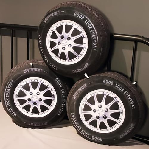 15.7 Inch Personalized Chubby Creative 3D Simulation Wheel Plush Pillow,Big Chonky Tire Pillow Wheel Toy Unique Festival Gifts For Car Funs, Perfect Race Car Bedroom Decor For Boys #TOP2