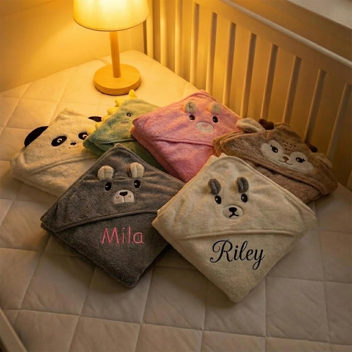 Toalla personalizada con capucha para bebé, regalo para recién nacido, toalla con capucha de algodón puro para baby shower, toalla de piscina para niños (105 x 105 cm)