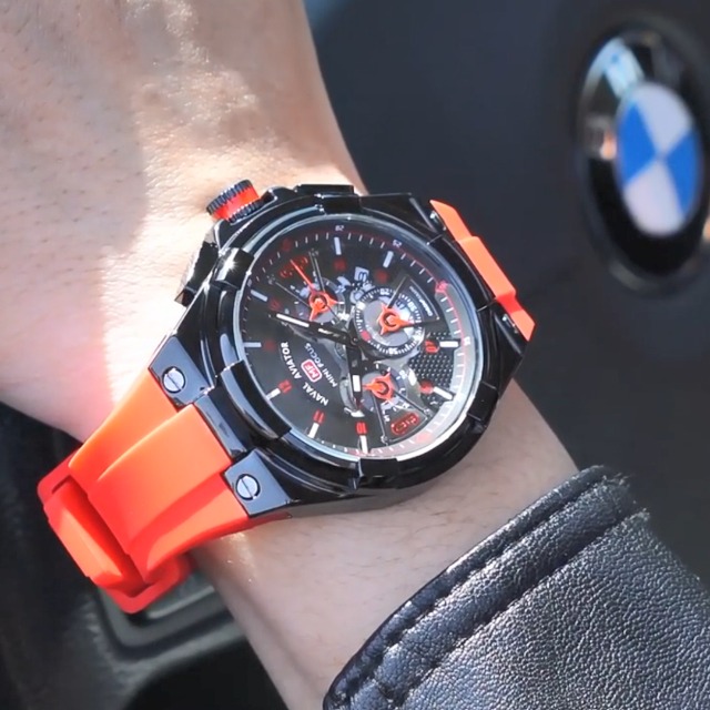 RORIOS Orologio da Polso Elegante da Uomo Orologi Casual Sportivi Orologio Analogico Quarzo Orologio Multifunzionale Cronografo con Cinturino in Silicone Bianco