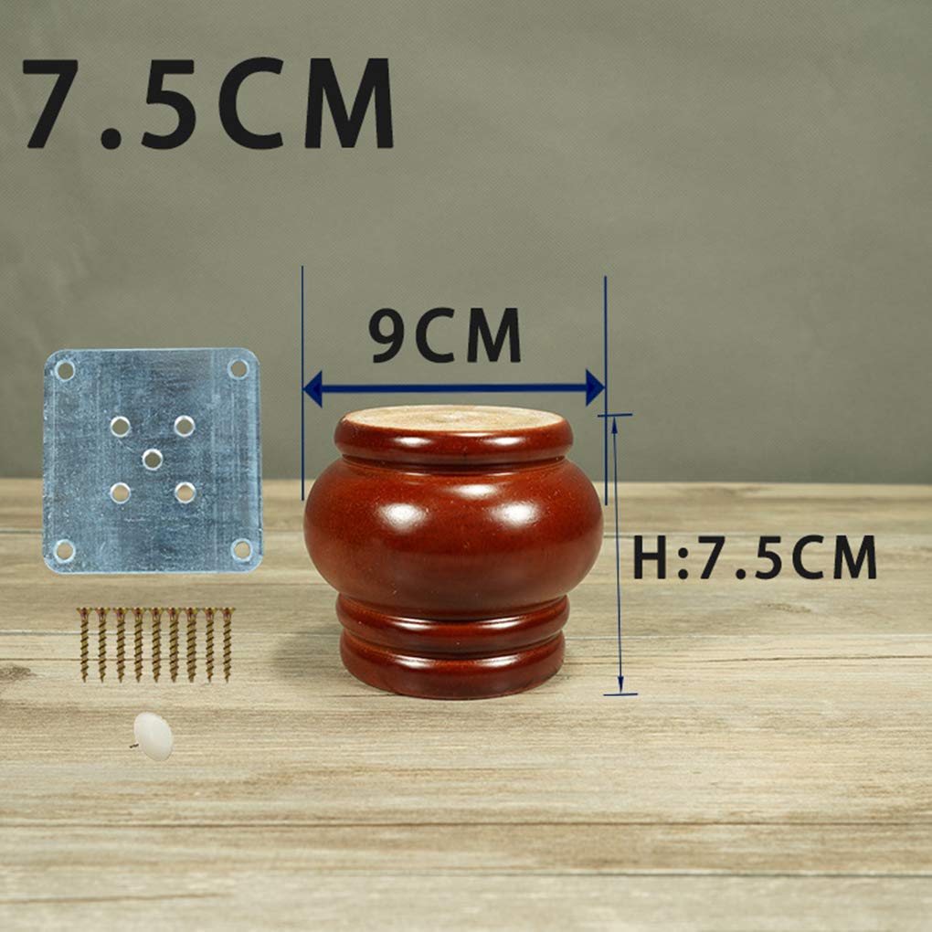 wymienne nóżki do mebli z litego drewna, 7,5 cm, w stylu europejskim, do sofy, szafki RTV, szafy, stolika nocnego (mahoń)