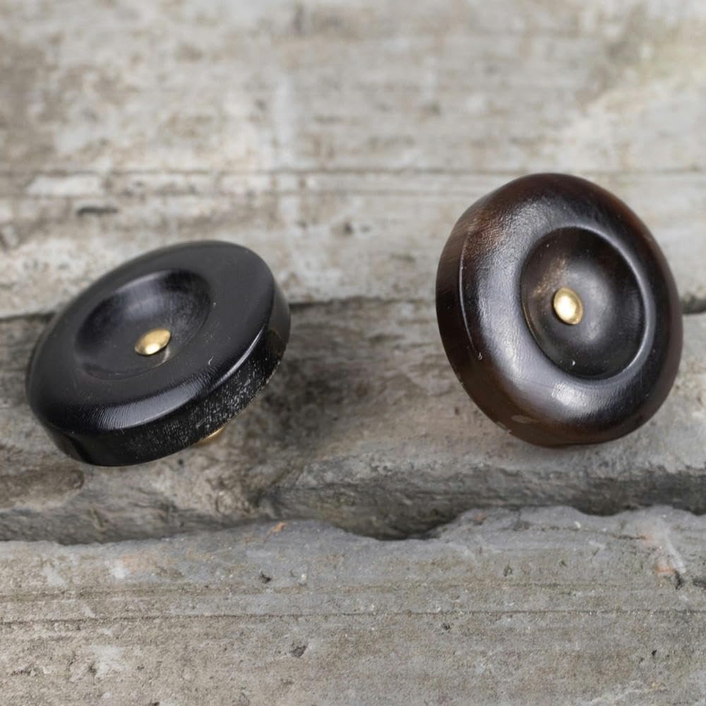 Metalowe guziki do marynarek, Zestaw 20 guzików z rogami w kolorze czarnym i kawowym 12-20 mm do garniturów rękodzieła(Black 20pcs,28L=18.0MM)