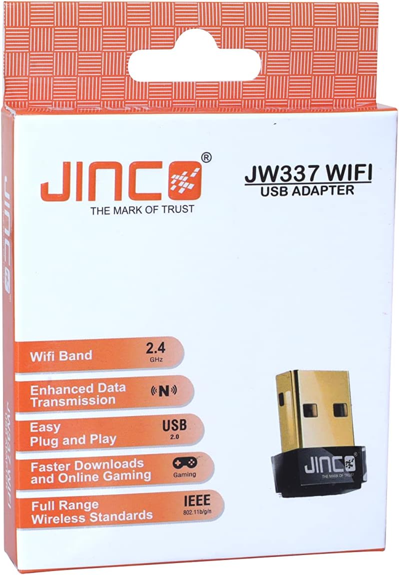 JINCO USB WiFi Adapter for PC, 150 Mbps Wireless Network Adapter for