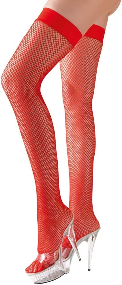 Sexy Lingerie Cottelli Collection Net Stay-Ups, Red, Medium, 68 Gram - sexy lingerie for women