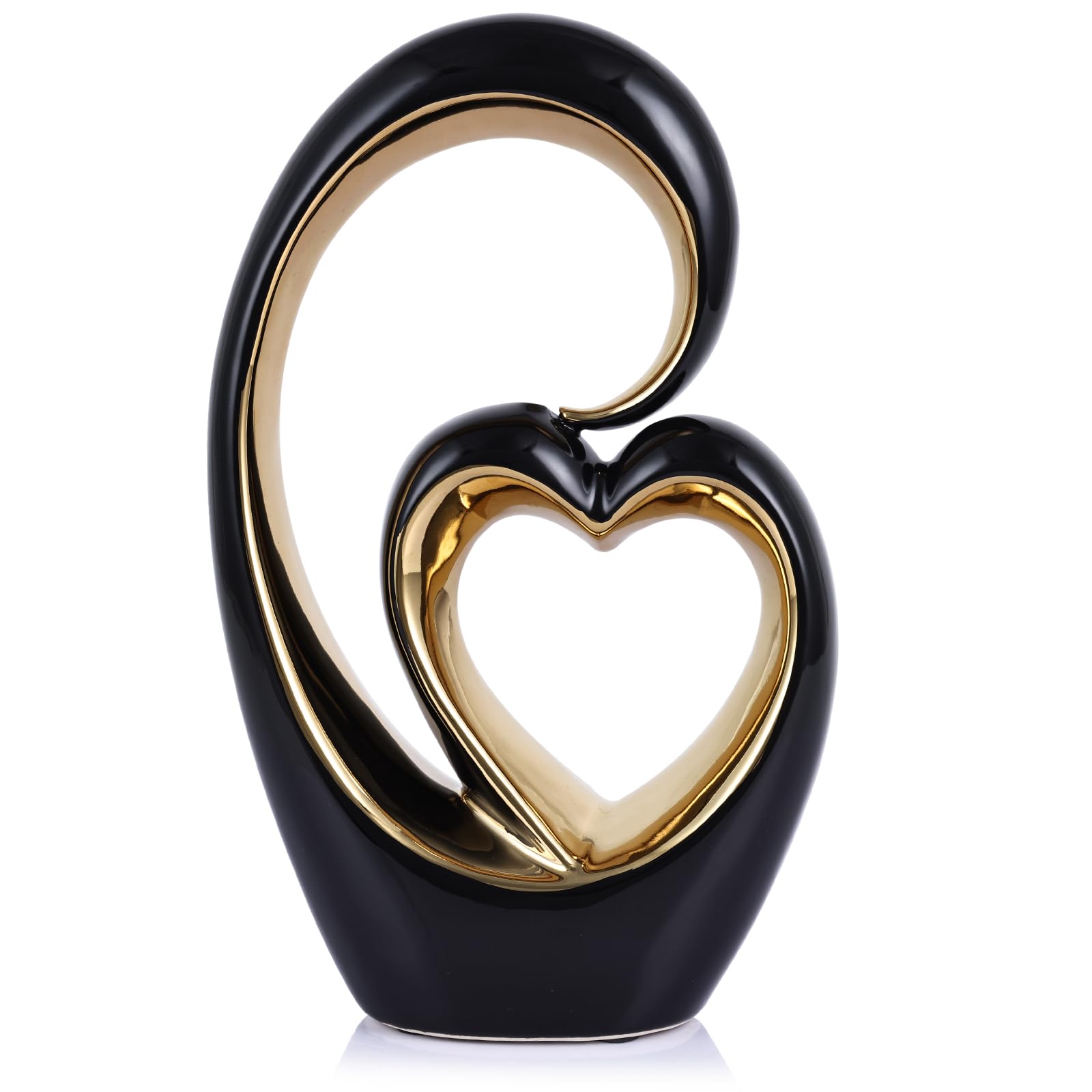 Amazon.com: oliruim Ceramic Heart Decor Love Statue, Black Glod