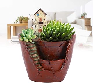 Bamjour 1 vaso de suculentas para pendurar, vaso de flores de resina, vaso de flores para bonsai, plantador de plantas suculentas, decoração de jardim