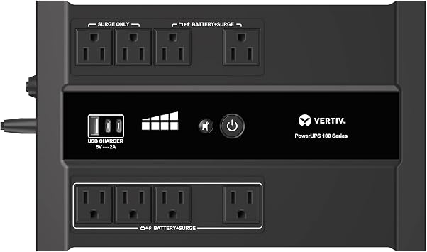 Vertiv Liebert PowerUPS 100 PST6-1100LVMT Battery Backup UPS 1100VA USB-C+A