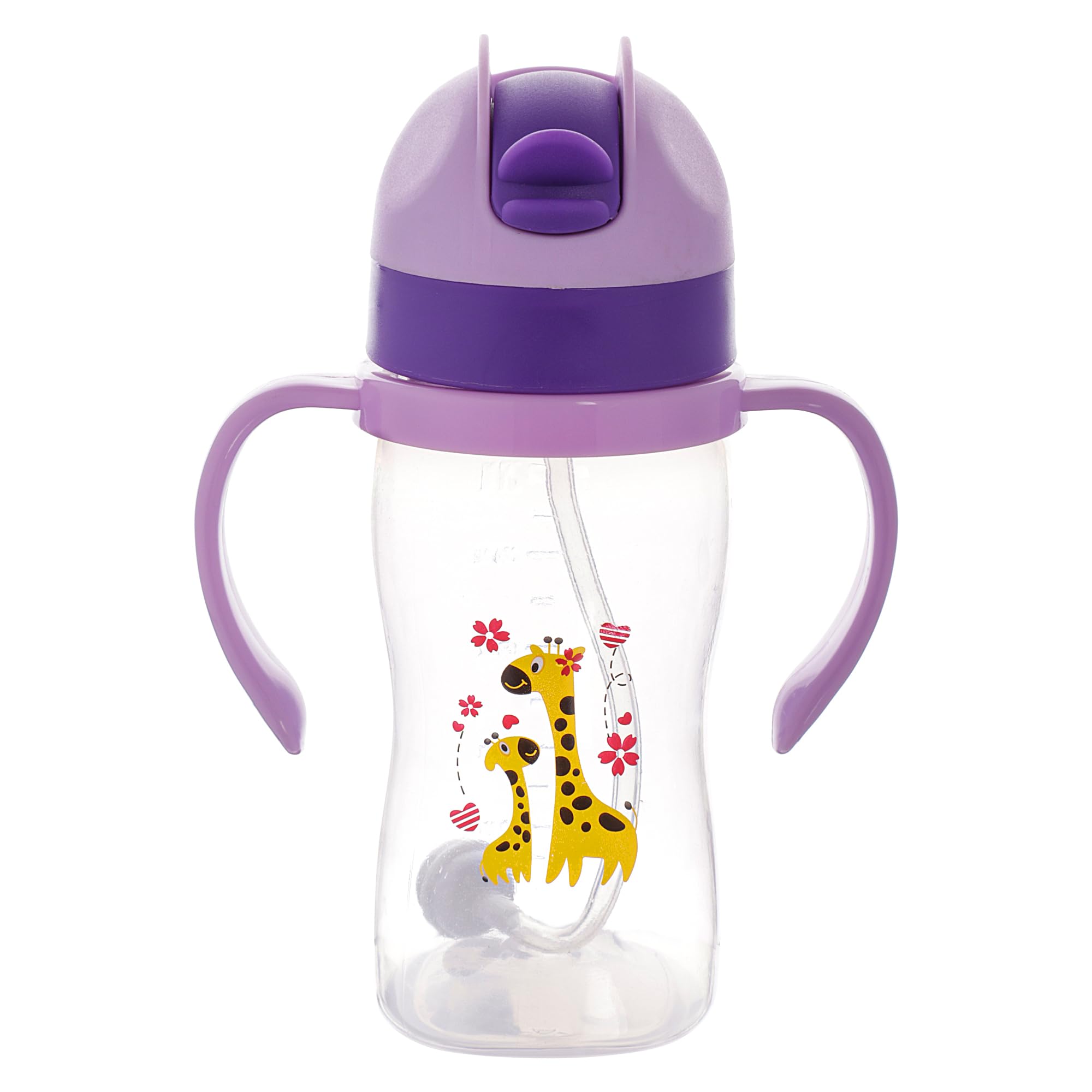 Nabhya 300ml Spill-Proof Toddler Sippy Cup with Gravity Ball Straw & Flip Top Lid | BPA-Free Transparent Kids Water Bottle with Easy Grip Handles | Leakproof Baby Sipper Cup for Babies (Purple)-image-33