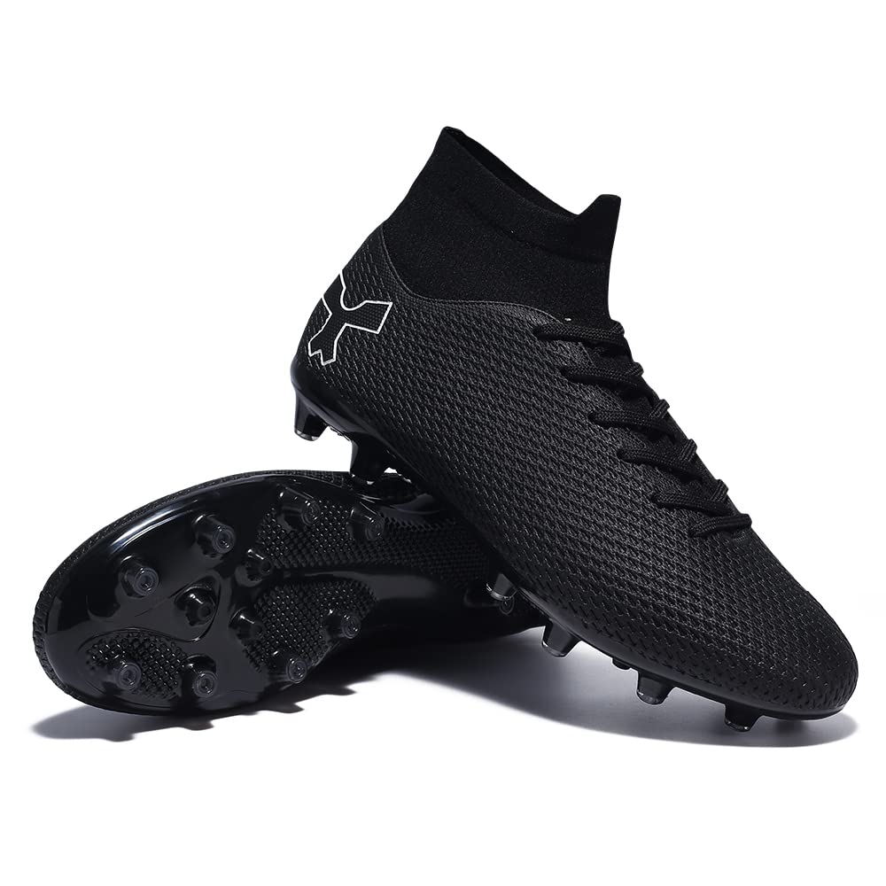 Tacos de fútbol para hombre, zapatos de fútbol para hombres y niños grandes, zapatos de caña alta para jóvenes, entrenamiento profesional, césped para interiores y exteriores