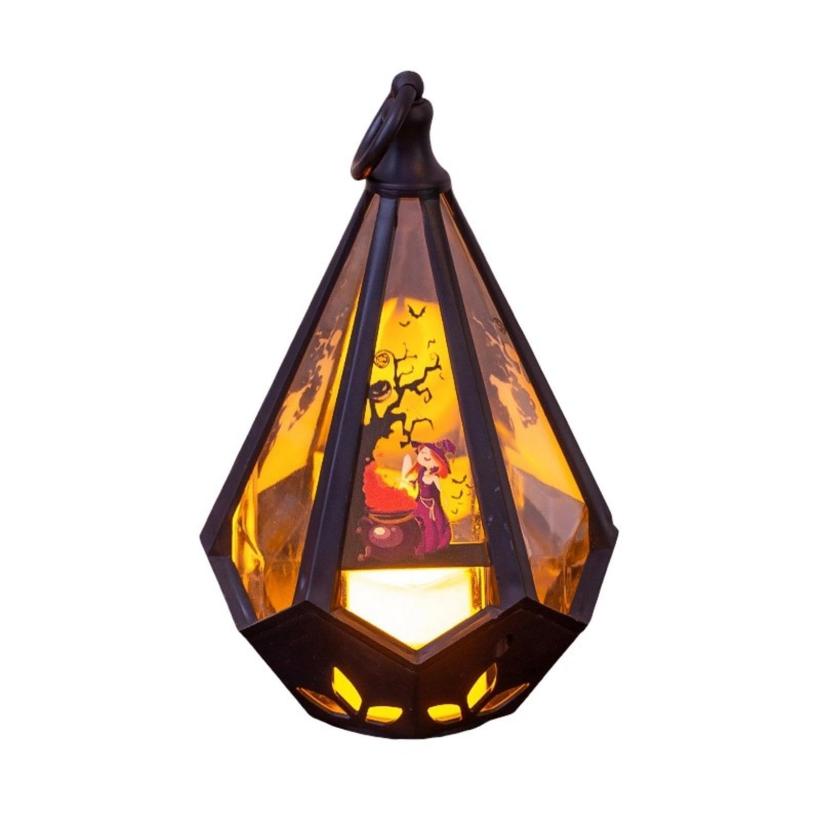 Halloween LED Decoration with Built in Button Batteries, Warm Light, Carry Loop for Tabletop Party Decor Halloween Decorative Light Tabletop Party Accent Fall Centerpiece Indoor Lamp