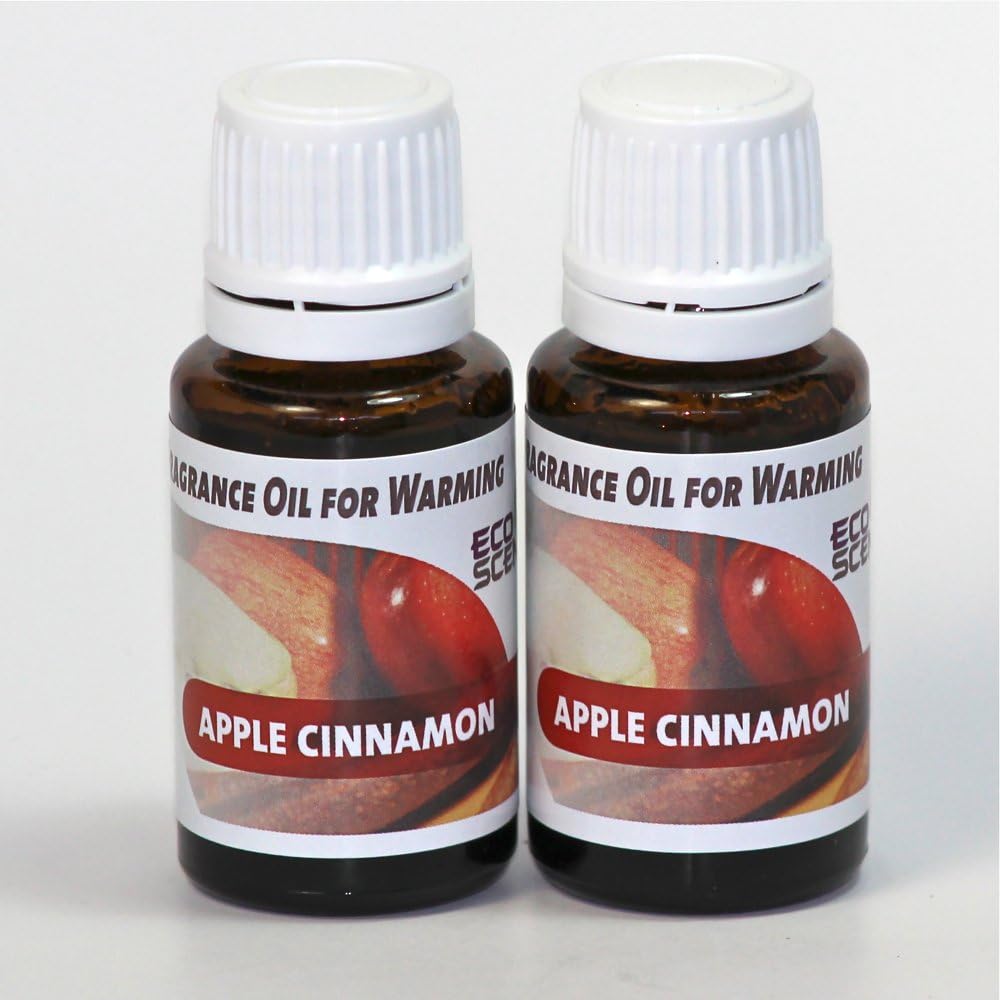 2-Pack. Apple Cinnamon Fragrance Oil for Warming from EcoScents (15 mL). Highly concentrated for intense fragrance, ready to use - no wax or water carrier needed.