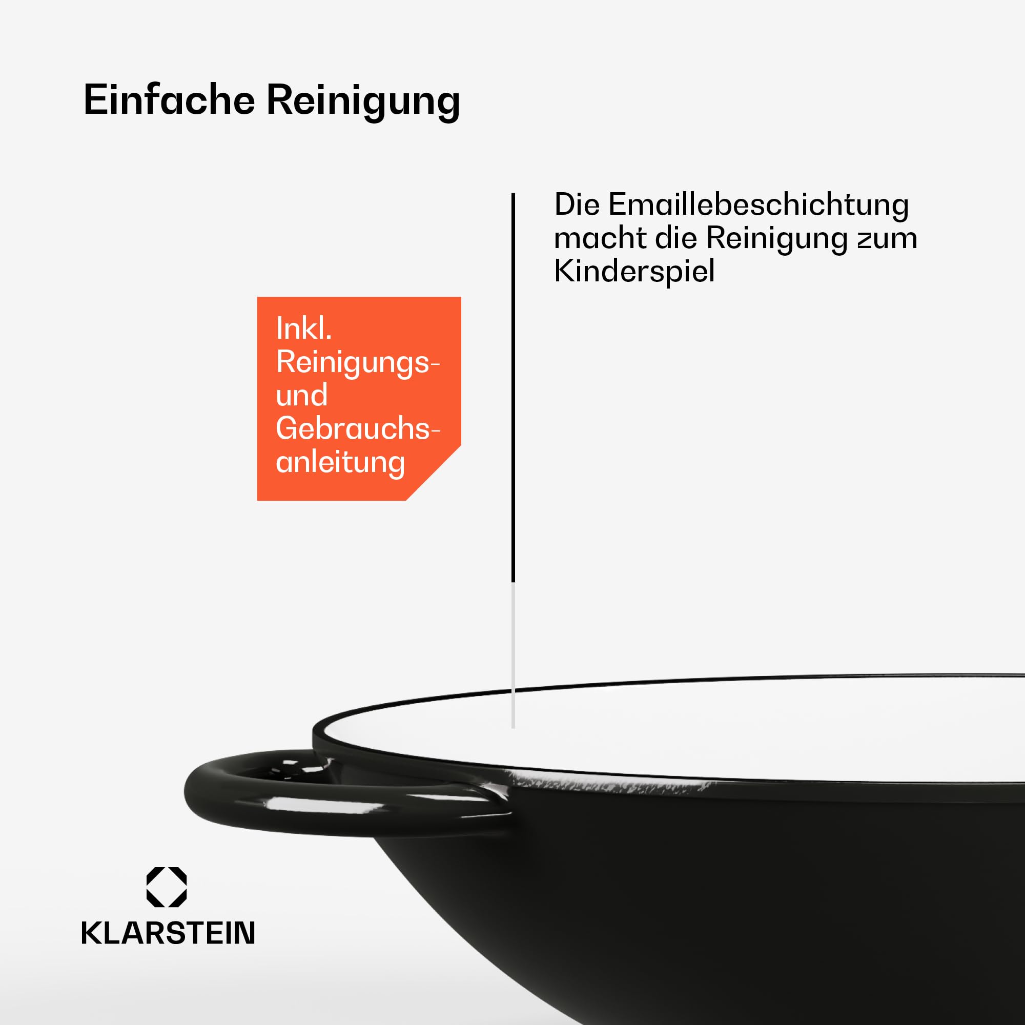 ToCi Wok-Pfanne aus Gusseisen, Emaillierte Pfanne & Wok, Große & Tiefe Beschichtete Wokpfanne mit Deckel & Griffen, Antihaft- für Induktion, Glaskeramik, Backofen, Gas- & Elektroherd