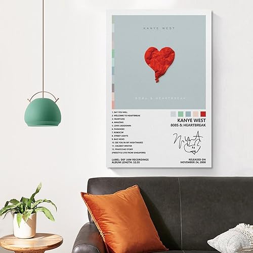 Miniatura 4 de BIARA Kanye Poster West 808s & Heartbreak Album Cover Poster Posters for Room Aesthetic Canvas Wall Art Bedroom Decor 12x18inch(30x45cm)