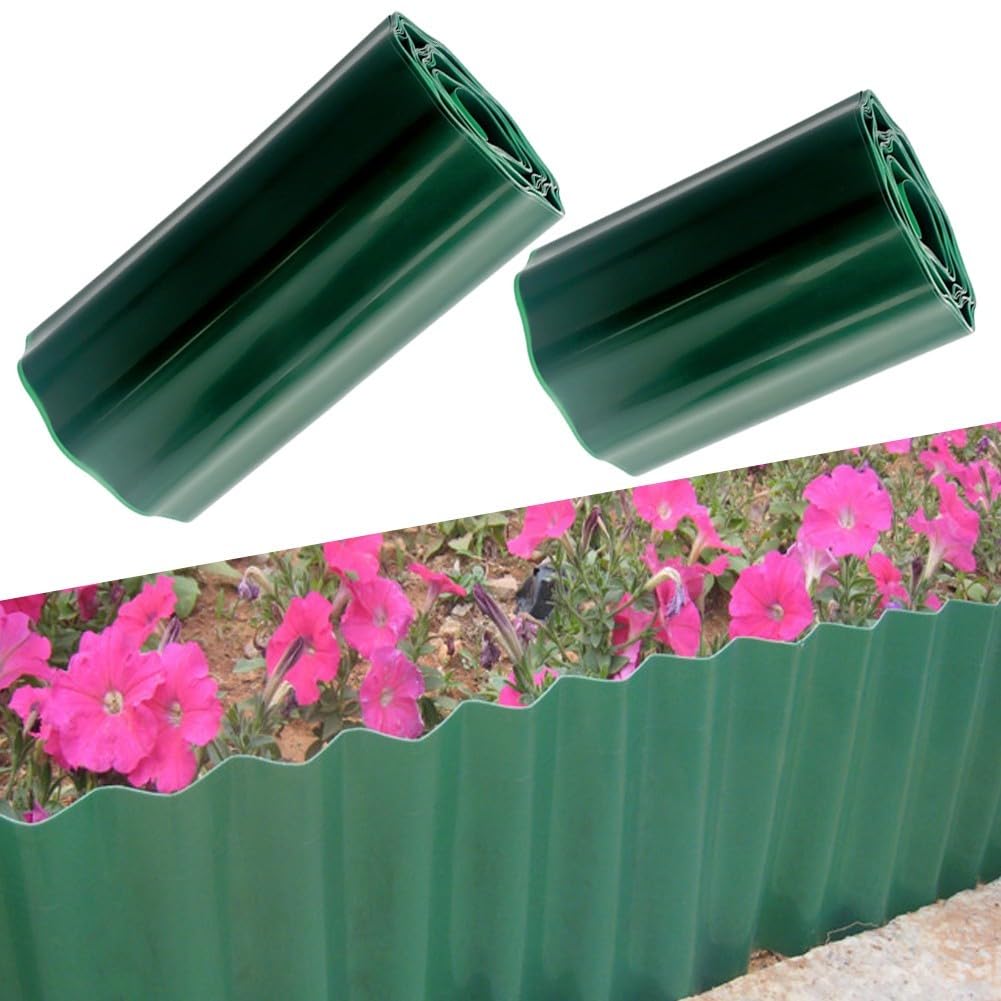 Garden Grass Lawn Edge Border, 9M Lawn Edging Border Path Fence, High Black Flexible Plastic Garden Grass Lawn Path Edging Edge Border(40cm)