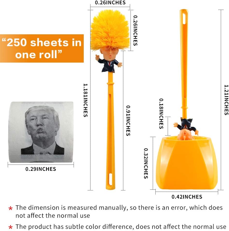 Hоttеѕt Sаlе LadyRosian Donald Trump Gifts, Donald Trump Toilet Brush, Funny Toilet Brush Cleaner with Printed Toilet Paper, Deep Cleaning Toilet Scrubber, Toilet Brush with Holder, Yellow Design, Easy Grip Grеаtеѕt Prоduсt LadyRosian Donald Trump Gifts, Donald Trump Toilet Brush, Funny Toilet Brush Cleaner with Printed Toilet Paper, Deep Cleaning Toilet Scrubber, Toilet Brush with Holder, Yellow Design, Easy Grip
