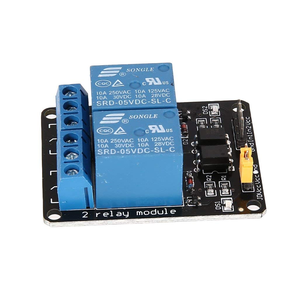 Cicaaaee 5V 2 Channel Relay Module Interface Board Low Level Trigger Optocoupler for Arduino SCM PLC Smart Home Remote Control Switch