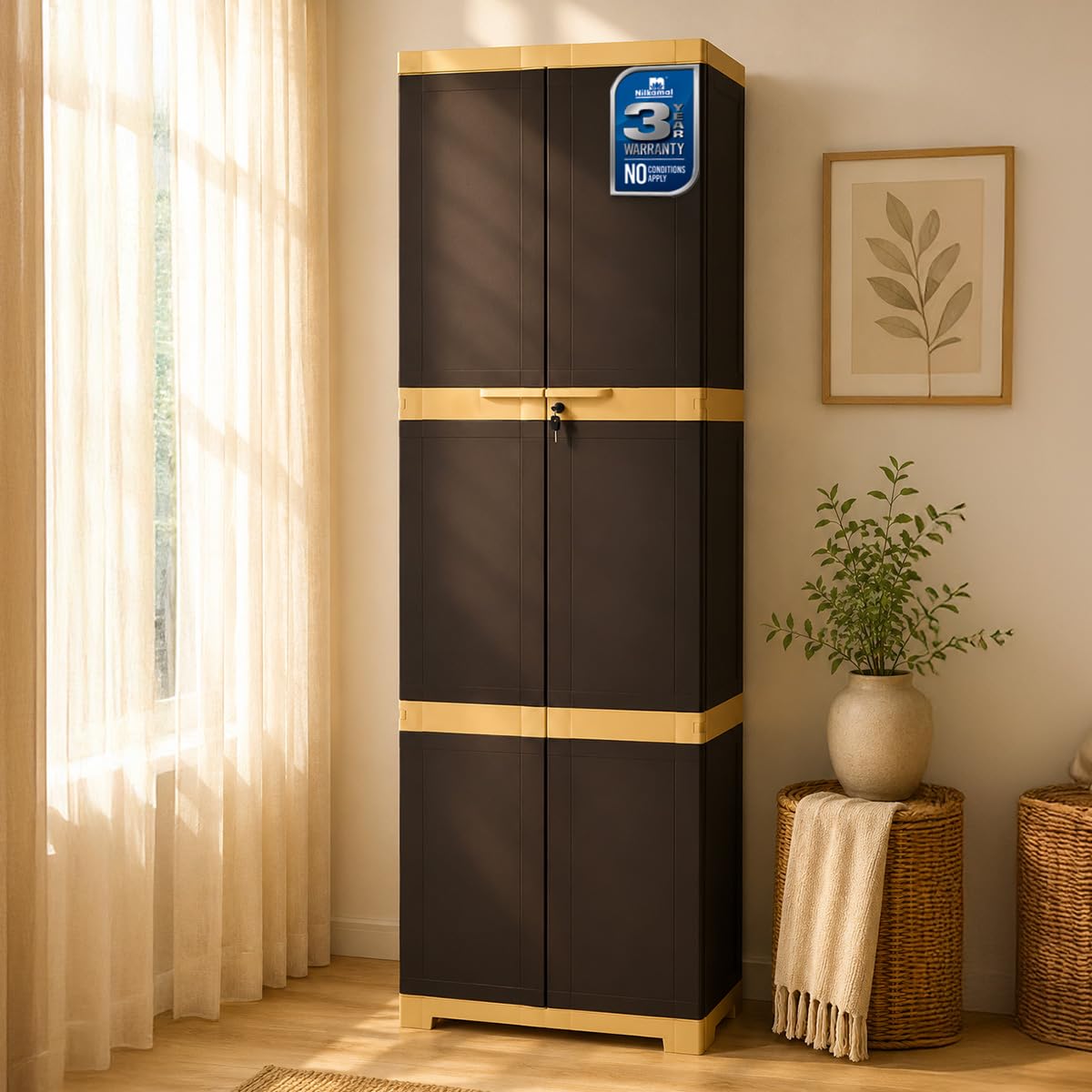 Nilkamal Freedom Mini Medium (FML) Compact Plastic Cabinet for Storage|3-Year Warranty|Clothes Organizer|Shelves|Cupboard|Almari|Wardrobe|Living Room|Adult & Kids|Home, Kitchen&Office-image-16