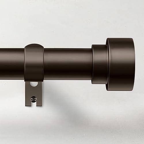 Barras de cortina para ventana de 28 a 48 pulgadas, color plateado, paquete de 2 barras de cortina ajustables de 1 pulgada para dormitorio con solo