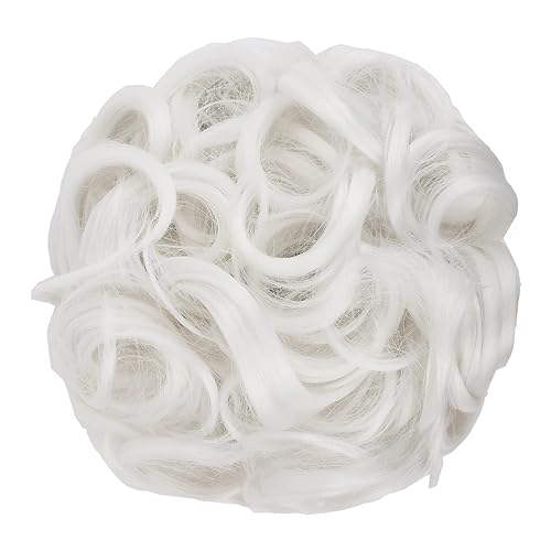 Miniatura 2 de Elaine Extensiones de cabello rizado con moños grandes y desordenados para mujeres, extensiones de cabello sintético grandes para coletas de caballo