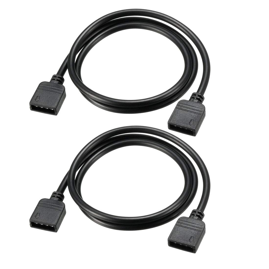Muiltvoe RGB Splitter Cable Female to Female 4 Pin Extension Connector Cord Wire for 5050 3528 LED Light Strips 30cm Length 2Pcs