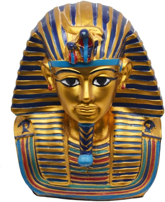 Horus Artesanía de Egipto Ancient Egypt Most Known Pharaoh Bust Tut ANK Amon Decorative Figurine Handmade in Egypt 20cm