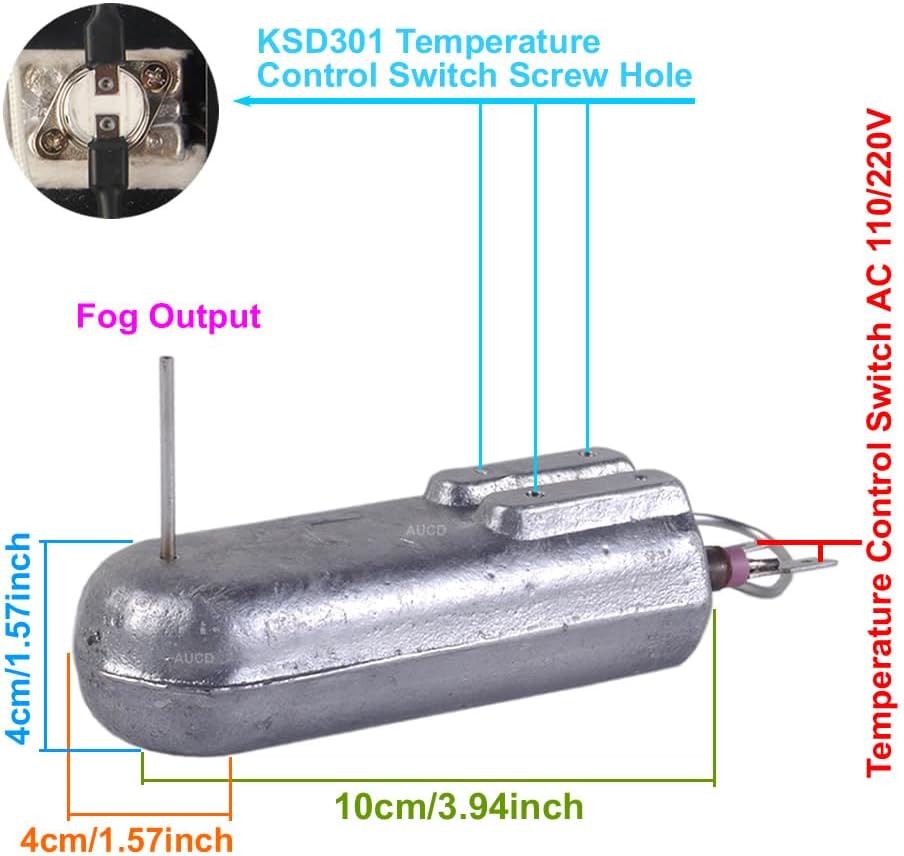 AC 110V 400W Smoke Fogging Machine Vertical Heater Core Spare Fogger Upright Heating Rod Pipe 30DCB Oil Pump Disco DJ Party Show Stage Parts