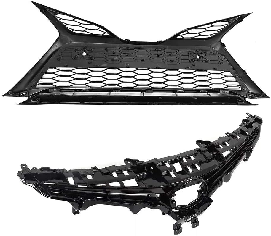 Bewild For Toyota Camry Front Grille Assembly & Fog Light Bezel Cover & Bumper Lower Molding Trims 7pcs Set Fit For Toyota Camry SE 2021 2022 2023 Front Bumper Body Kit Replacement