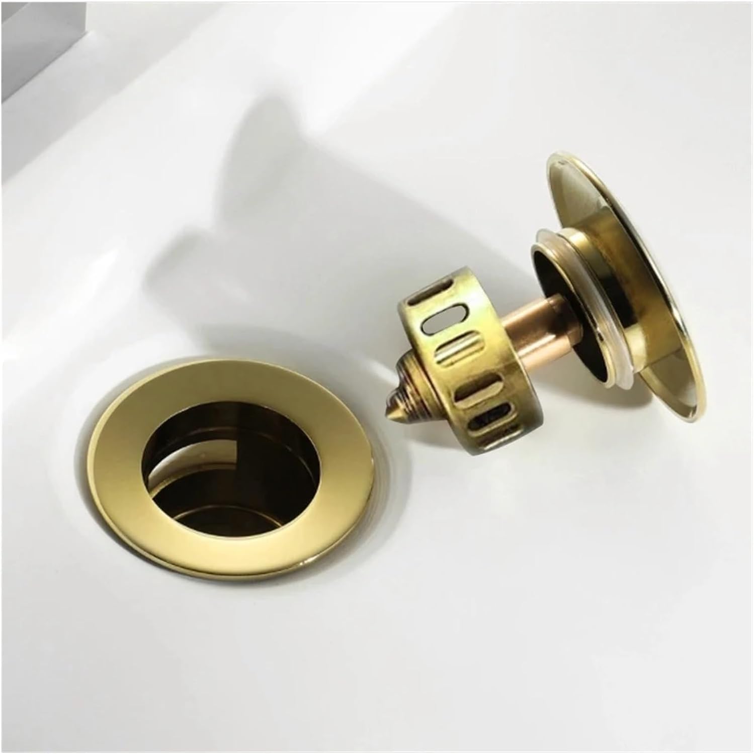 sostituzione del tappo del lavello pop up, Golden Bounce Lavandino in rame Lavandino in vetro Scarico a pressione Accessori for il bagno Scarico for lavabo Lavandino Scarico a scomparsa(Antique Brass
