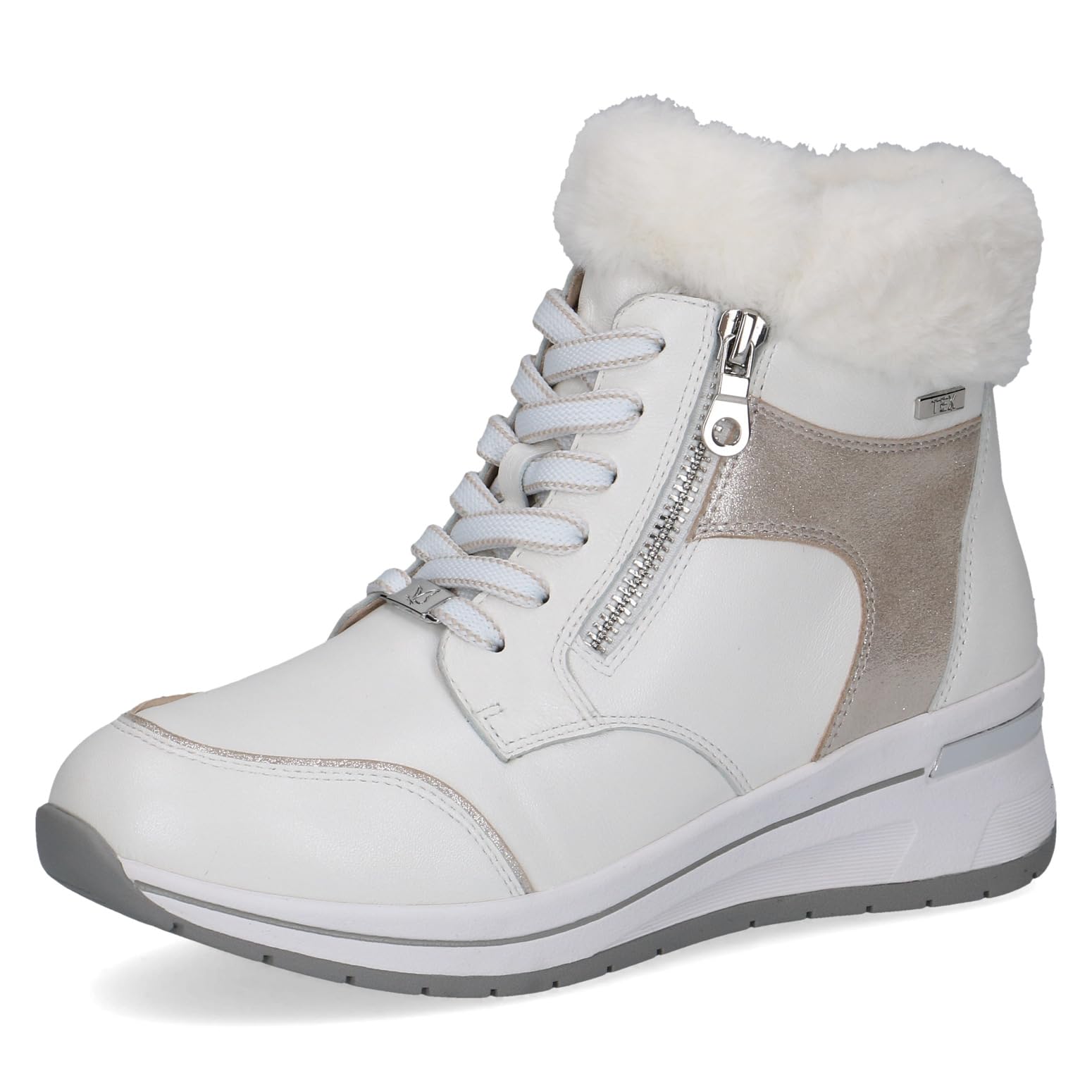 CAPRICE Women's Damen 9-26105-43 Fashion Boot, White Comb I, 3.5 UK