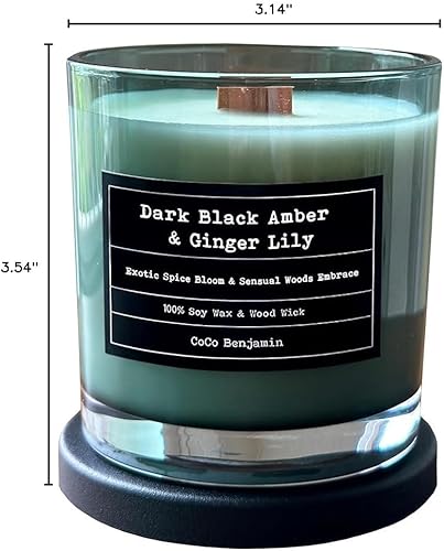 Miniatura 4 de (Eucalipto de romero) Mecha de madera, 100% soja, altamente perfumada, vela de soja vertida a mano, 8 onzas