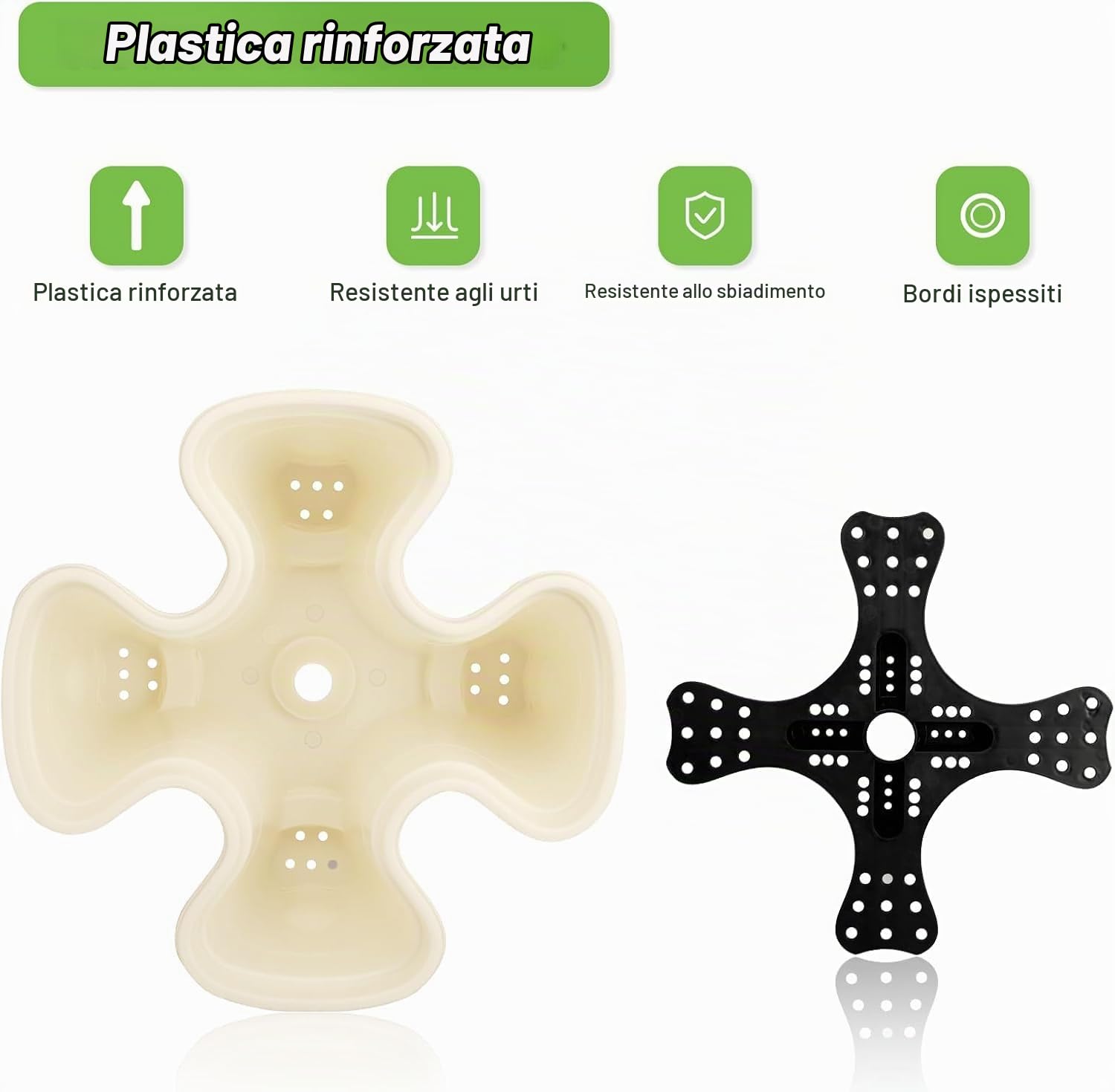 Fioriera impilabile, giardino verticale a torre, set di fioriere verticali utilizzate per fragole, erbe aromatiche e fiori (Beige, 6 livelli)