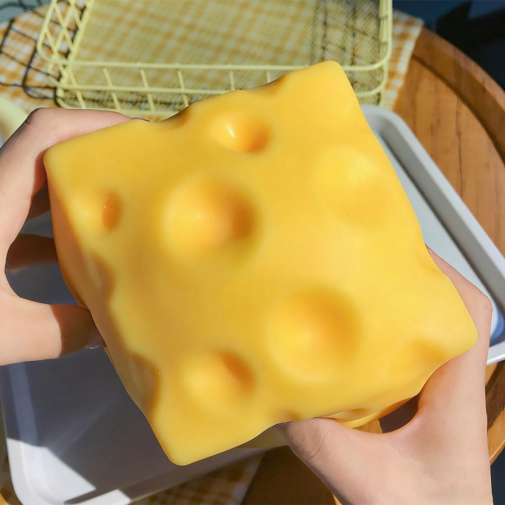 Big Cheese Squishy, Giant Squishy Cheese Block, Jumbo Squeeze Cheeses, Yellow Rebounding SquishyCheesess, Soft Novelty Toy for Adults (5cm) — view 2