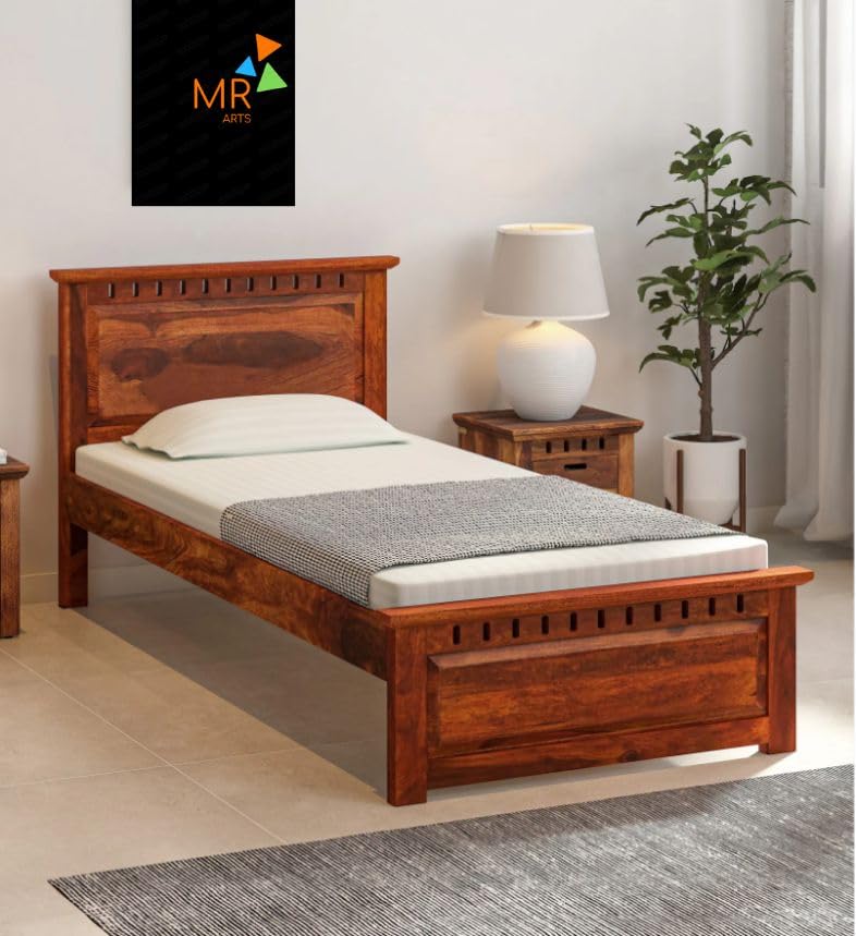 Image of Solid Sheesham Wood Bed Wooden Dreamy Nights Bed for Bedroom and Home Furniture | (Diwan-2)