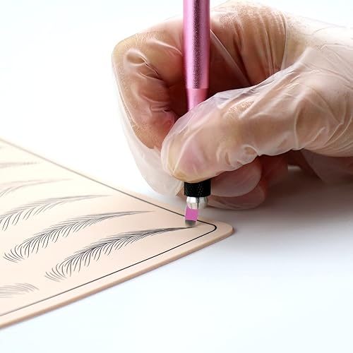 Miniatura 3 de 50pcs rosa desechable microblading artista hoja U18 Nano Microblades 0.007 in Microblading cejas suministros agujas tamaño disponible 12F 14F 18U