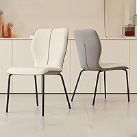 Vista 19 de Kitchen Dining Chairs Set of 2/4, Room Chairs with Metal Legs,Heavy Duty Leather Dining Room Chairs for Home Office, Bedroom,Living Room(Orange and