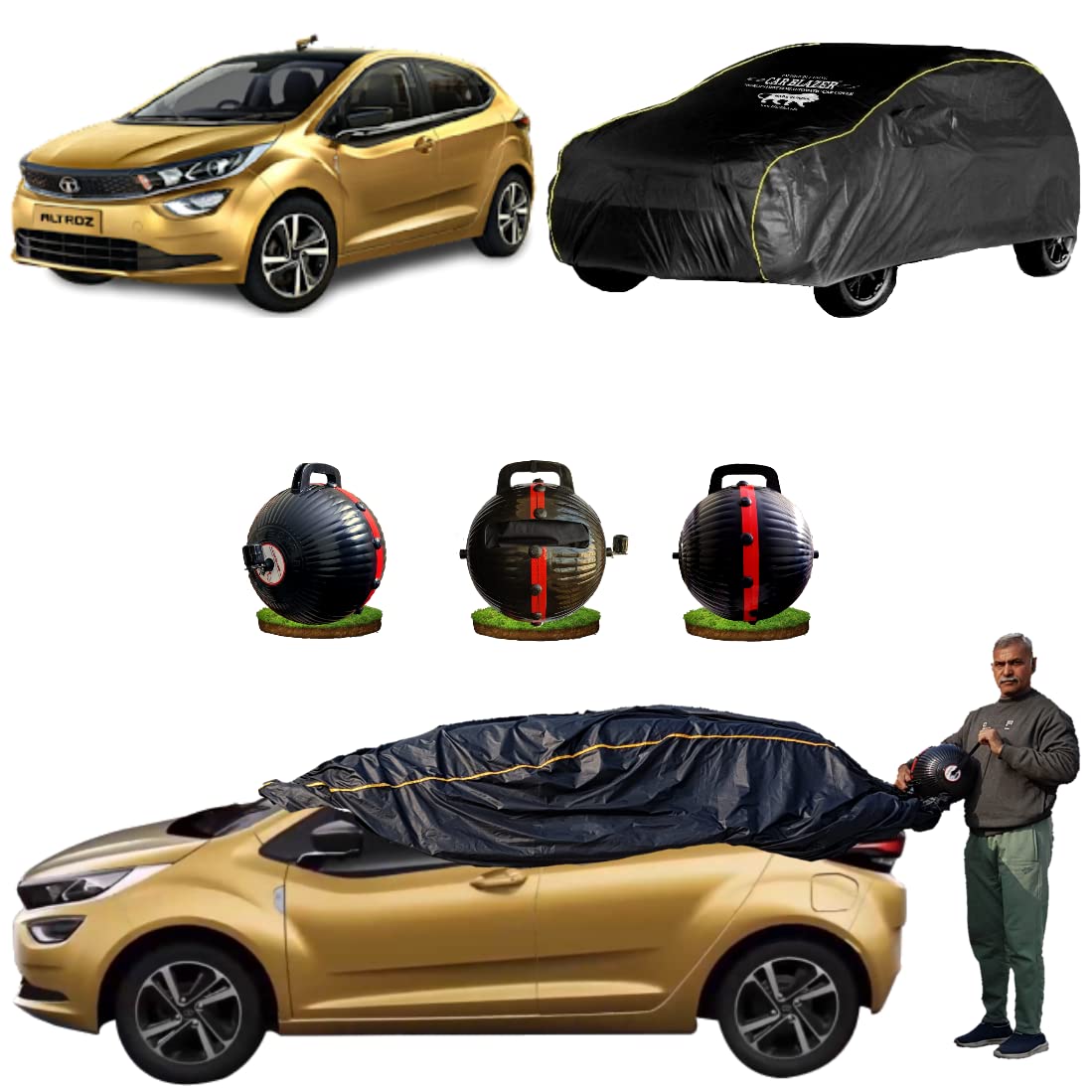CARBLAZER® Portable & SemiAutomatic Full Body Car Covers Heavy Duty