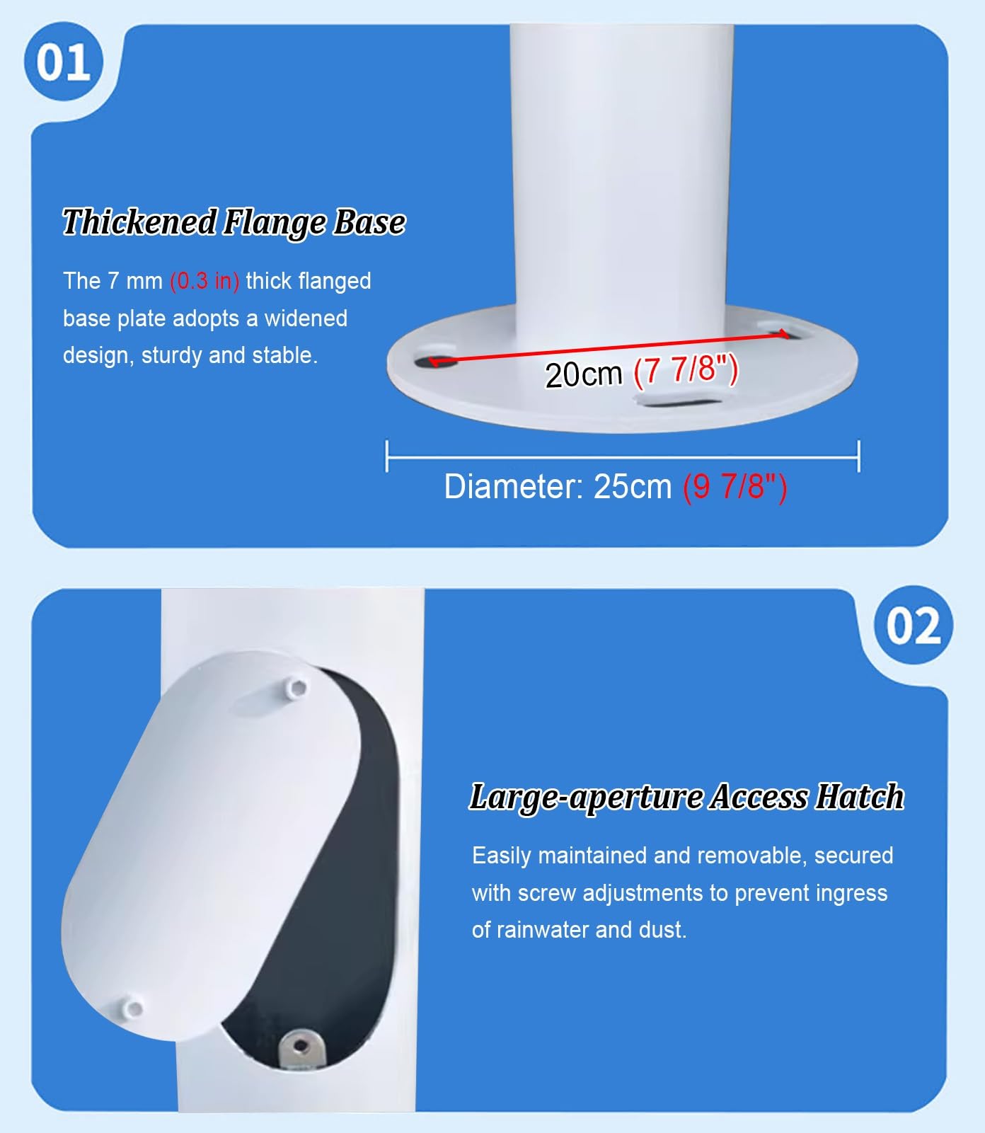 Soporte de poste vertical universal para cámara de seguridad, soporte de poste de vigilancia al aire libre, brazo de monitor de metal, estante de paneles solares