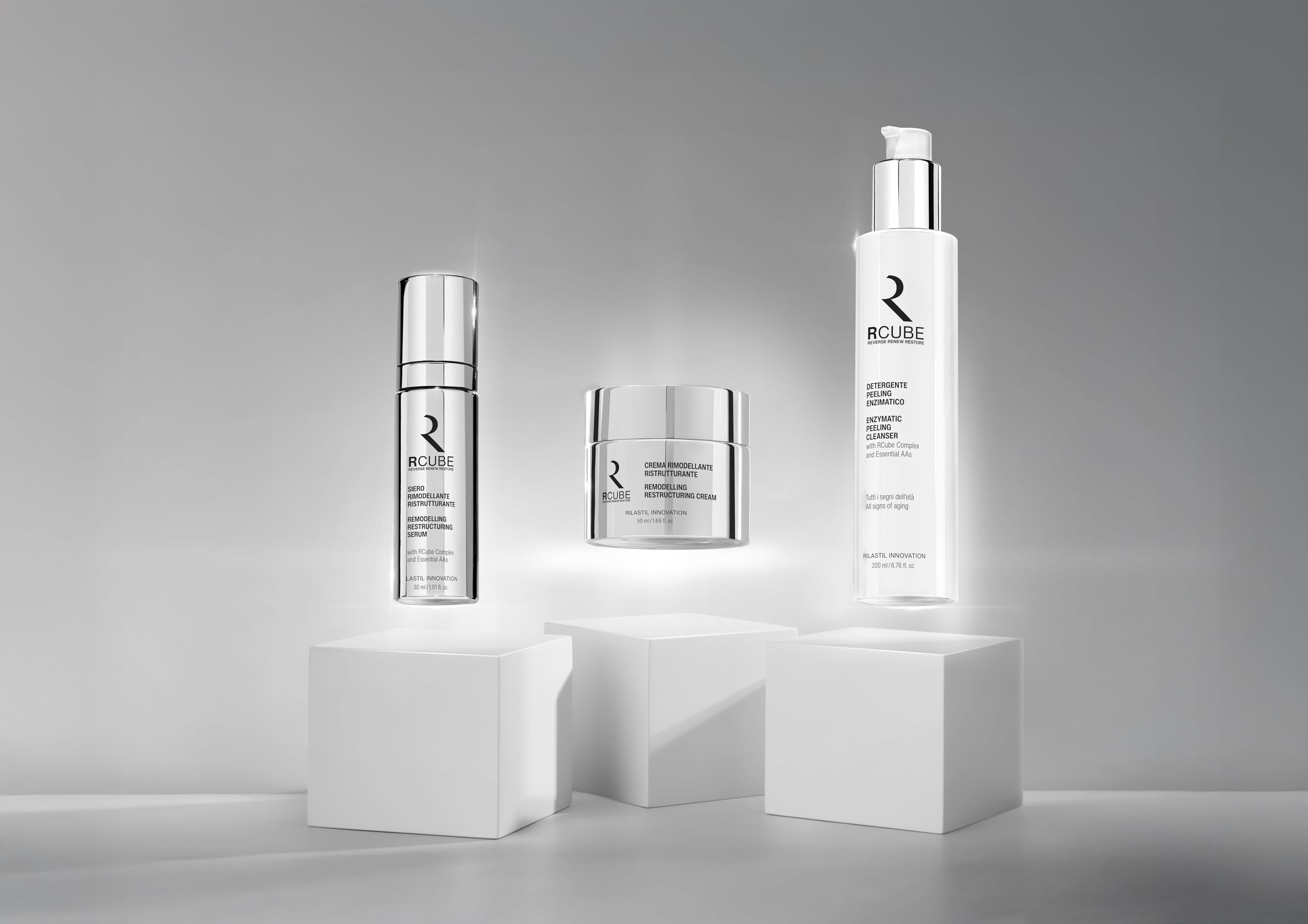 Rilastil RCube Crème Visage Remodelante Restructurante avec RCube Complex et Acides Aminés, 50 ml