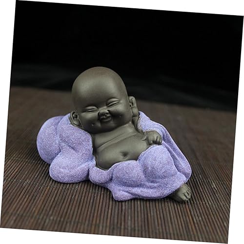 Miniatura 2 de Abaodam Mini figuras de Buda Decoración de Buda Púrpura Bebé Hogar Buda riendo Buda Ornamento Estatua de Yoga