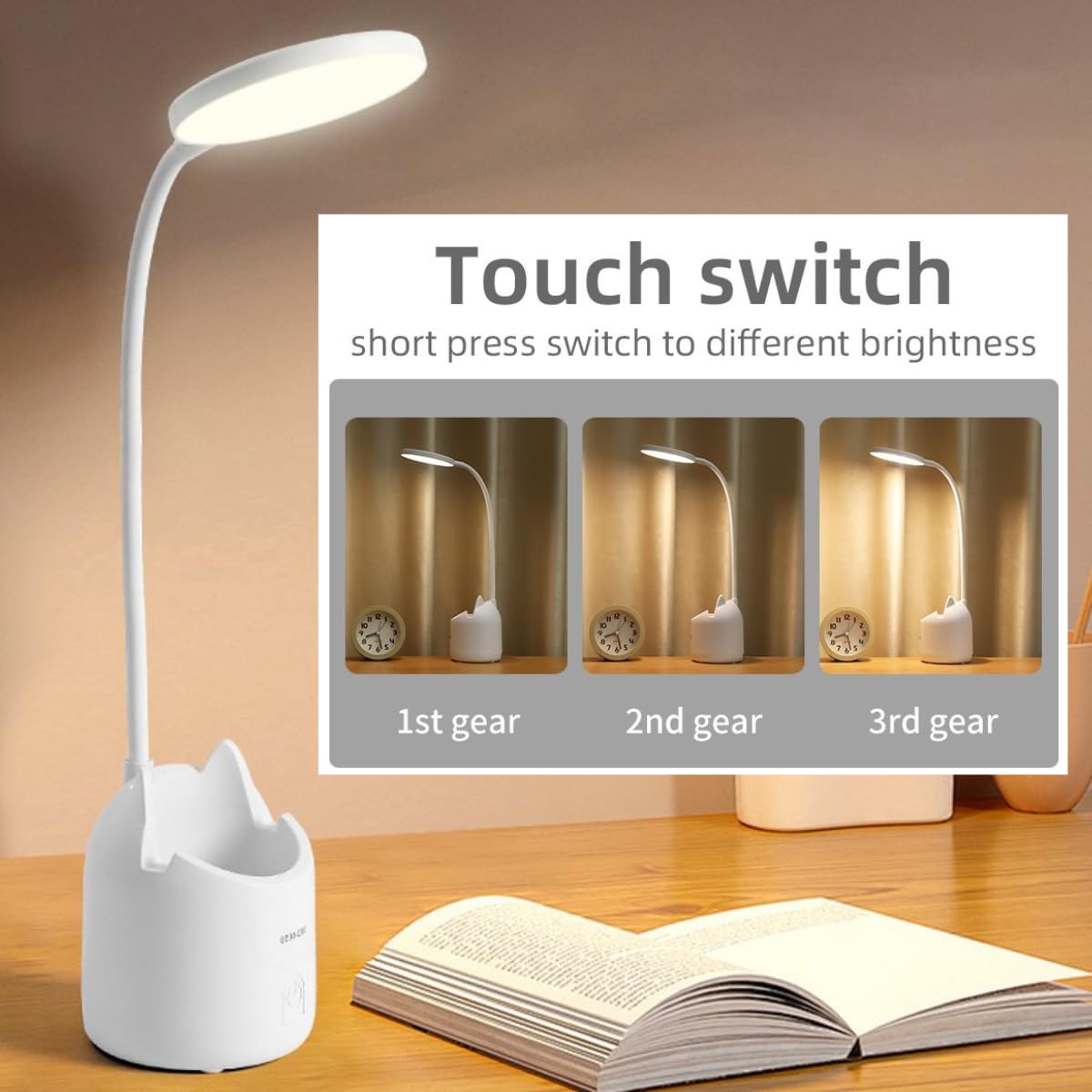 LED Desk Lamp with Pen Holder - EASYMART -2 LED Desk Lamp with Pen Holder - EASYMART -2