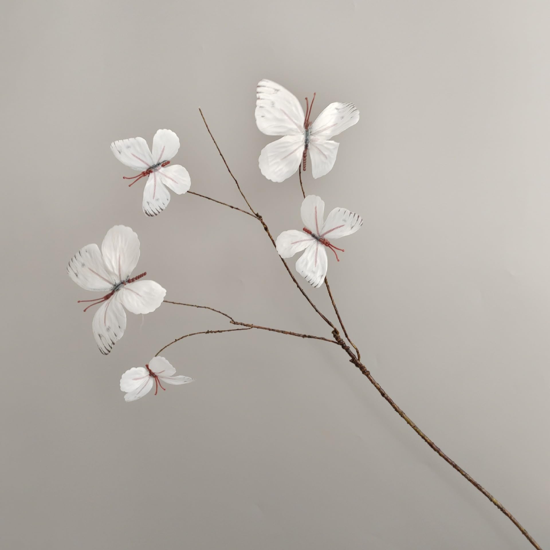 WLH Alexanders Artificial Butterfly Branche Simulation Branch Stems with Fake Butterfly Floral Arrangement for Vase Decor faux flower(Wei�)