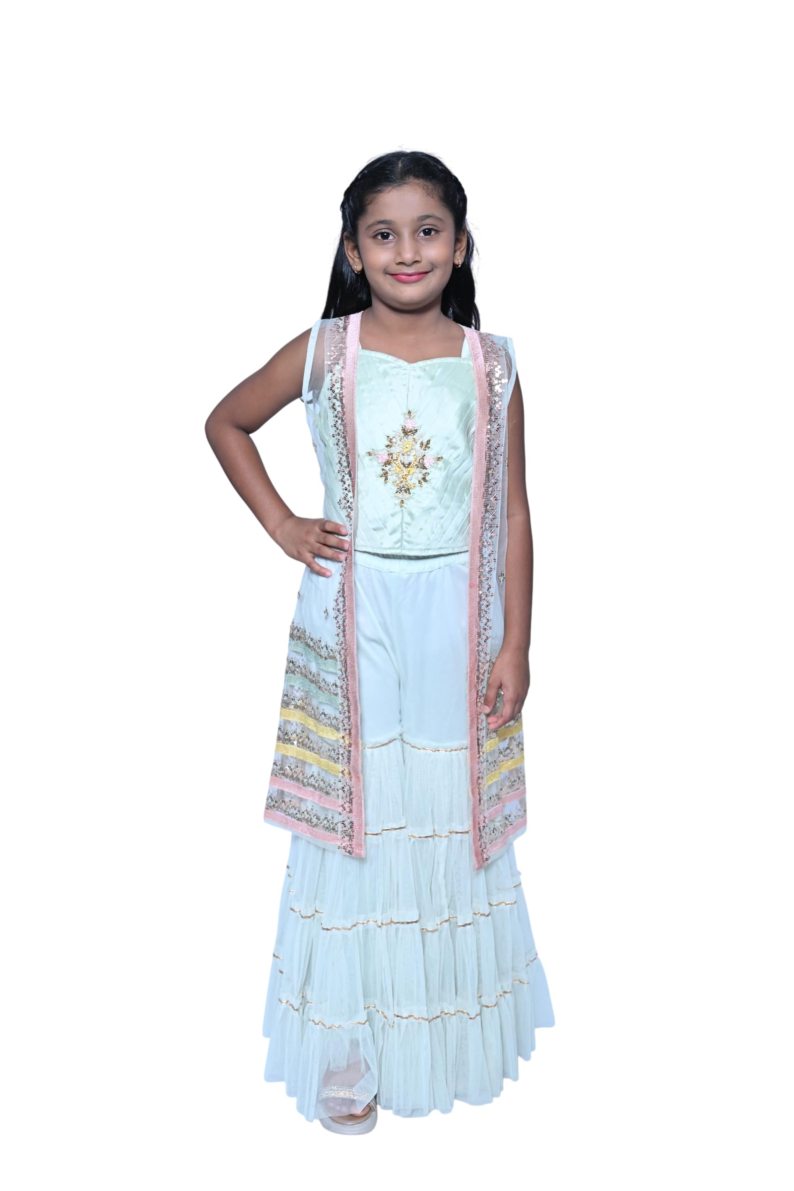 Girl's Sleeveless Pretty Article Multicolour-image-32