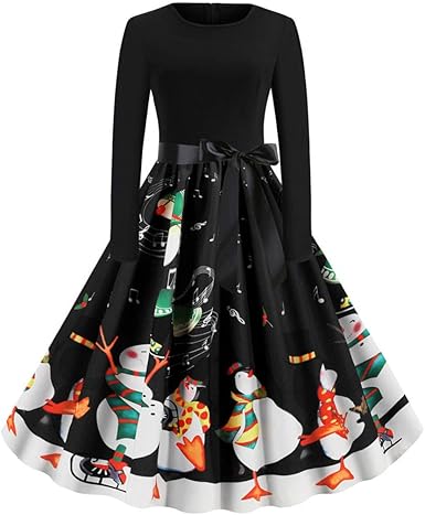 Womens christmas print dress Clearance