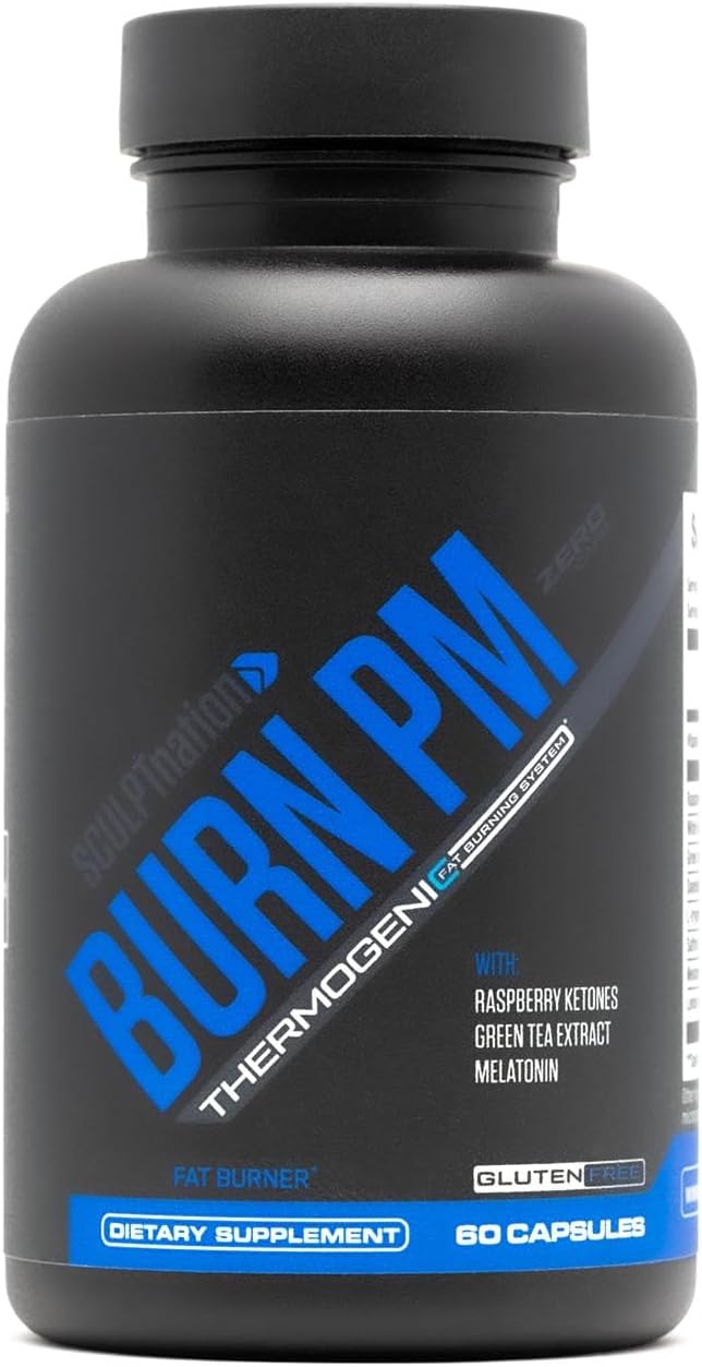 - Sculpt Nation by V Shred Burn PM - Night Time Fat Burner - Appetite Suppressant and Weight Loss Support - Raspberry Ketones, Green Coffee Bean Extract, Melatonin - 60 Gluten Free Capsules