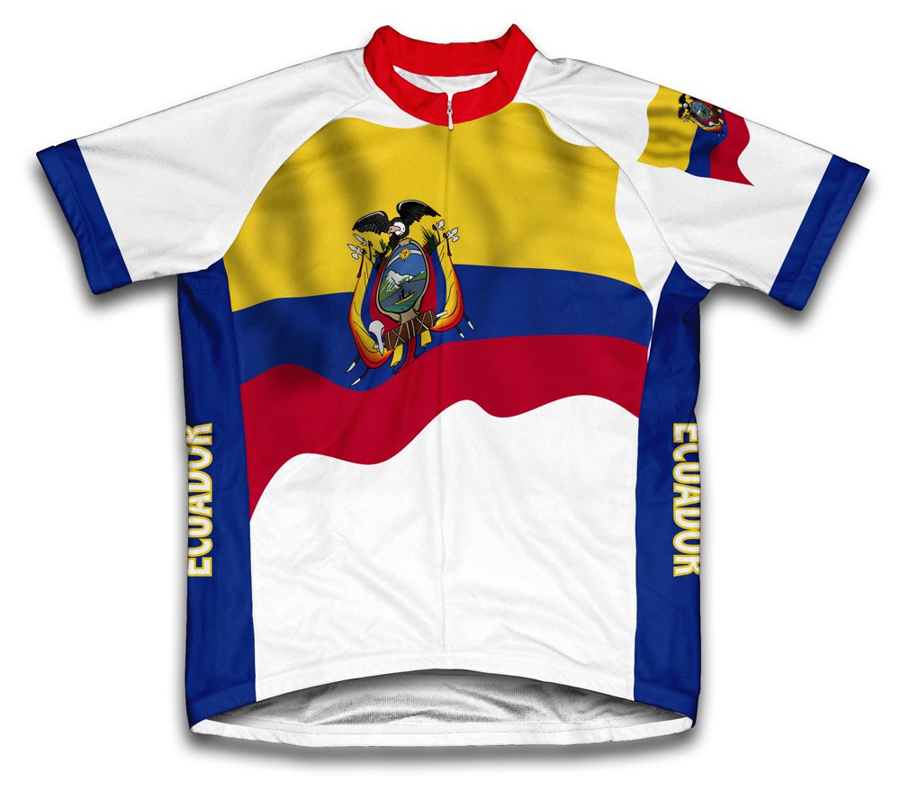Ecuador Flag Short Sleeve Cycling Jersey for Men - Size 4XL