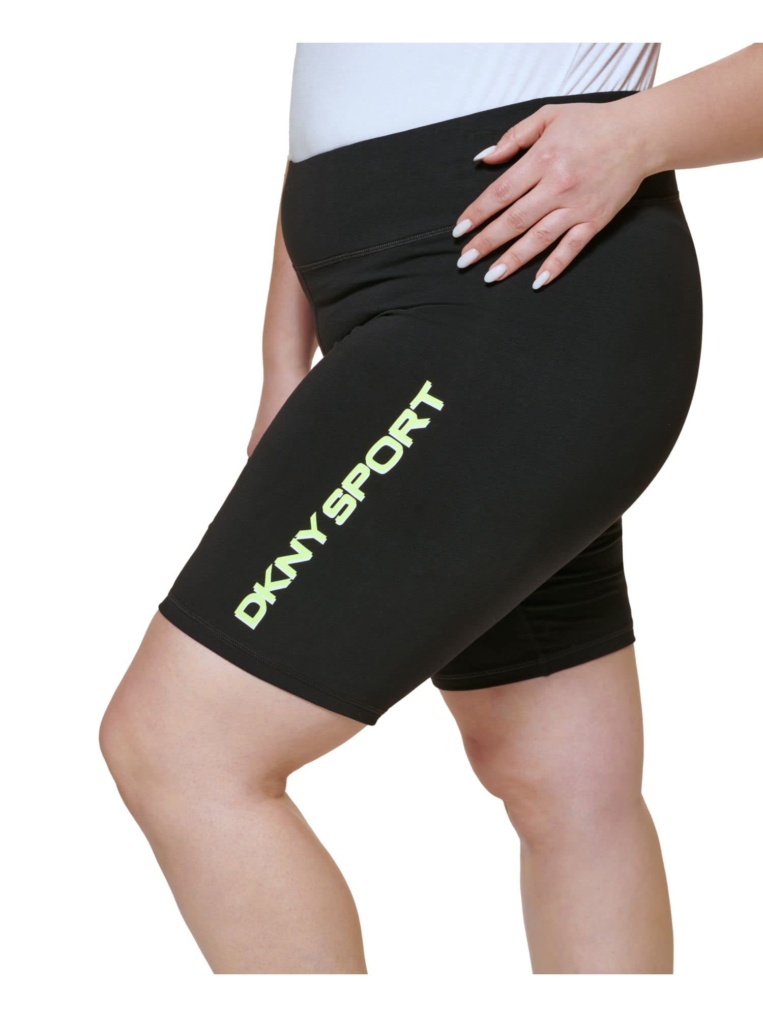 DKNYSport Womens Plus Stretch Logo Bike Short