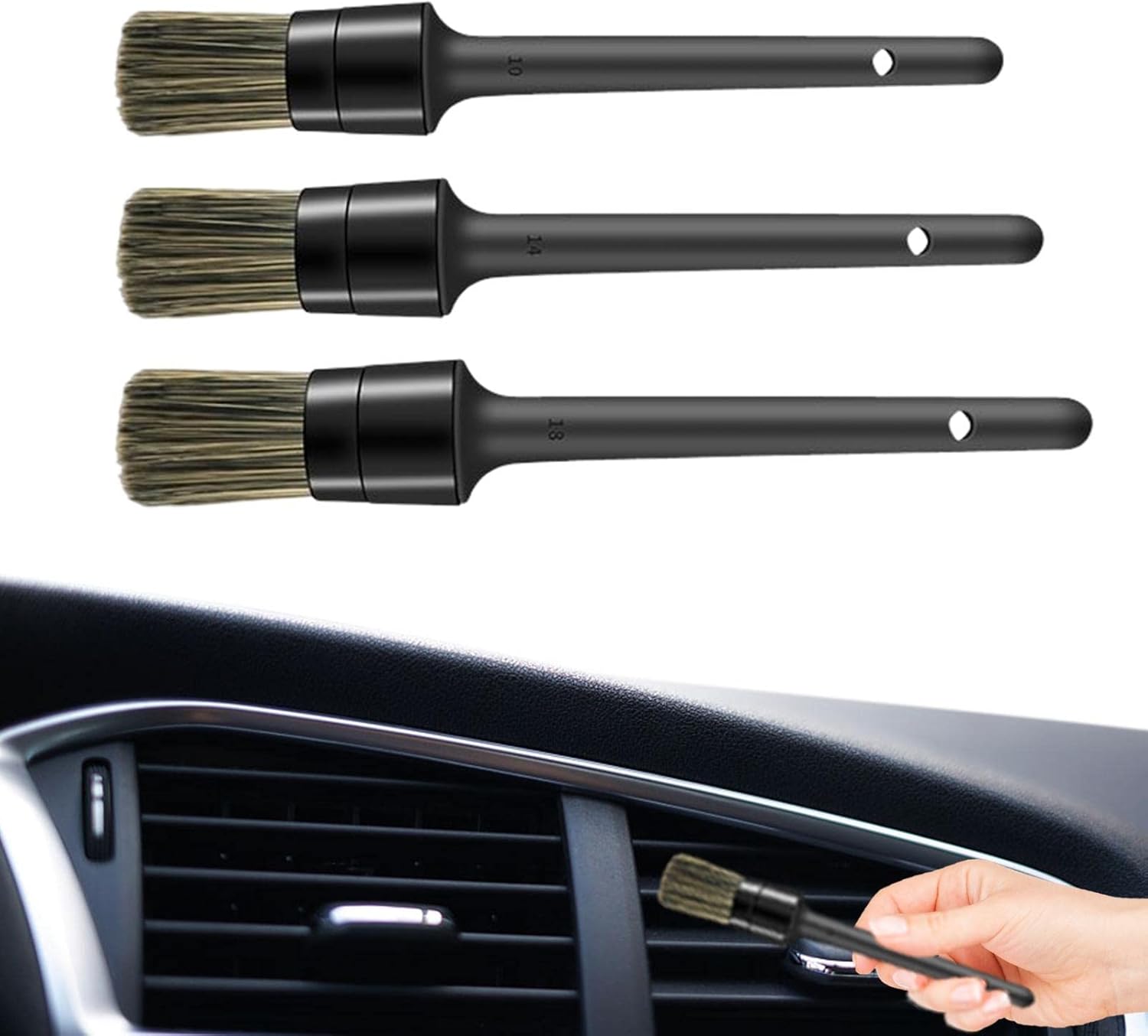Car Interior Brush 3 Pack Car Interior Cleaner Air Conditioner
