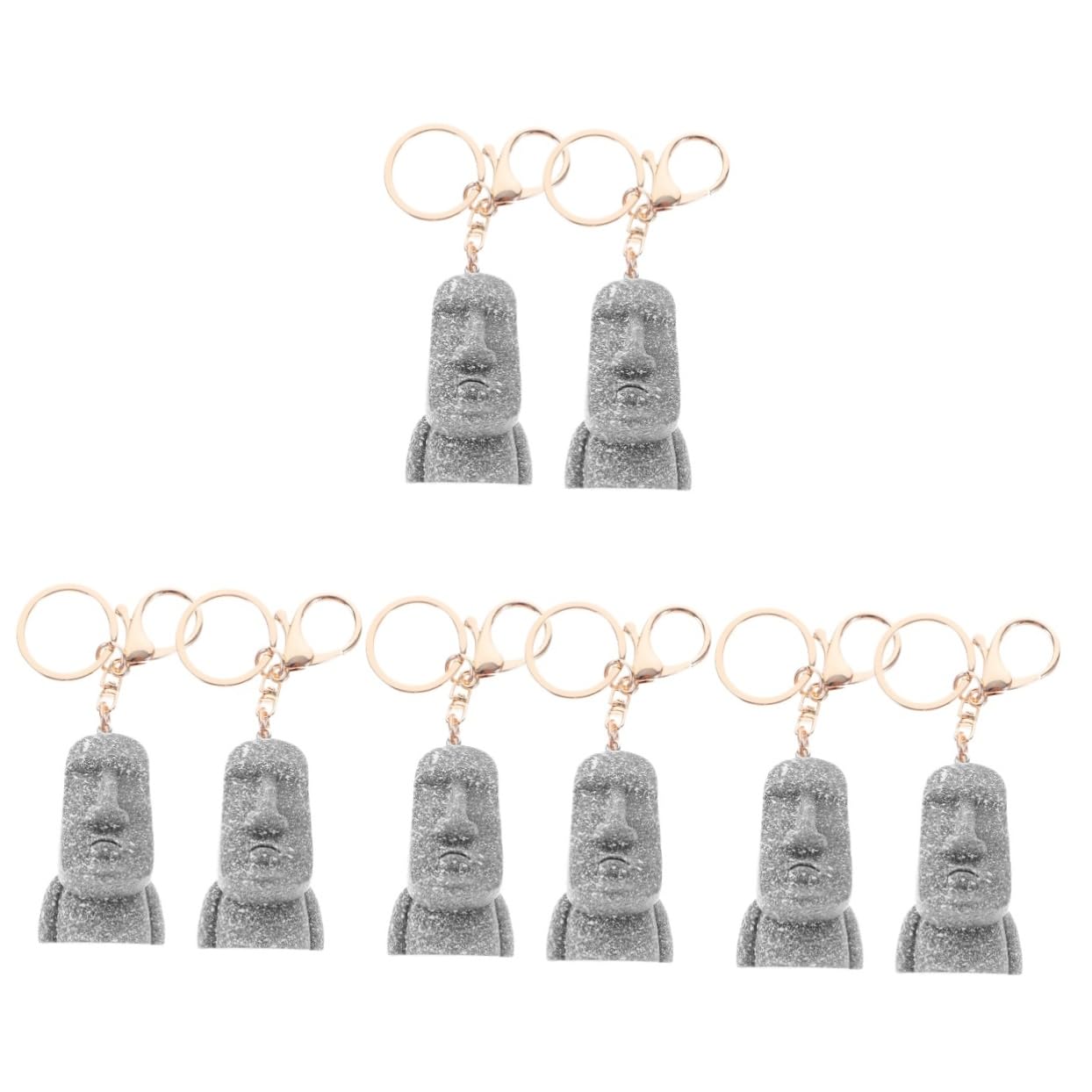 Porte-clés copain style statue en pierre Tiki en alliage de zinc pour accessoires de voiture